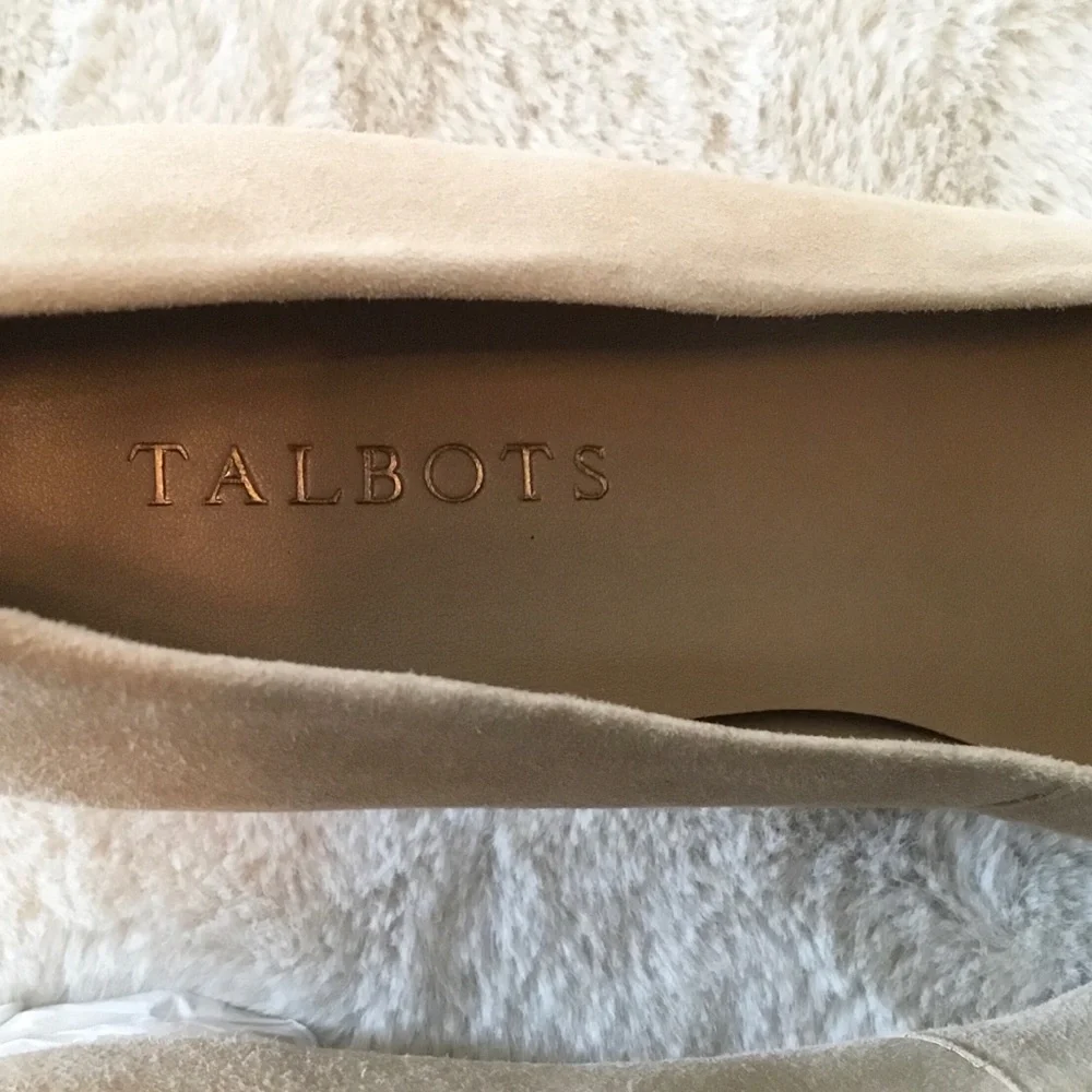 Talbots Nude Beige Suede Block Heel Pumps
